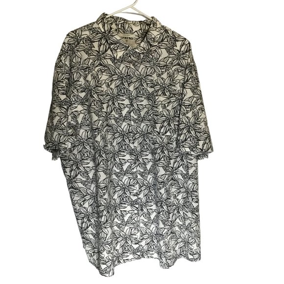 Oak Hill Other - Oak Hill Men's Short Sleeve Seersucker Hawaiian Shirt Blue and White Sz  2XLT